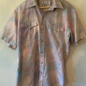 Vntg pearl snap button down